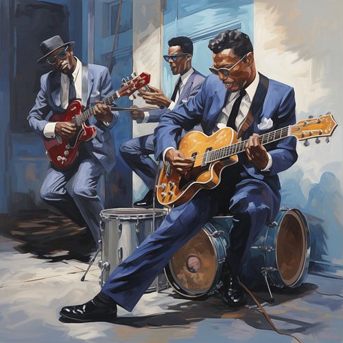 Blues spelende muzikanten modern