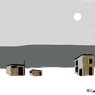 Beach cabins van Martin Groenhout