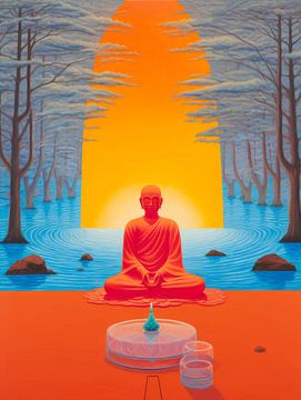 roter Buddha von Virgil Quinn - Decorative Arts