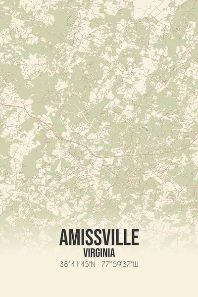 Vintage map of Amissville (Virginia), USA. by Prints of Place