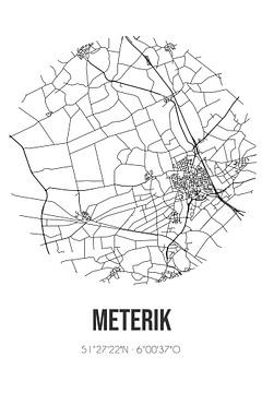 Meterik (Limburg) | Karte | Schwarz und Weiß von Rezona