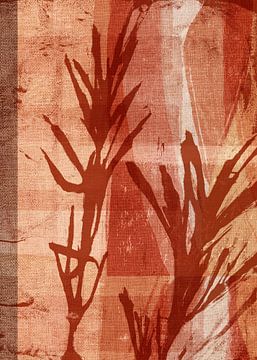 Botanische kunst van terracotta - zacht minimalisme met een retro tintje van Dina Dankers