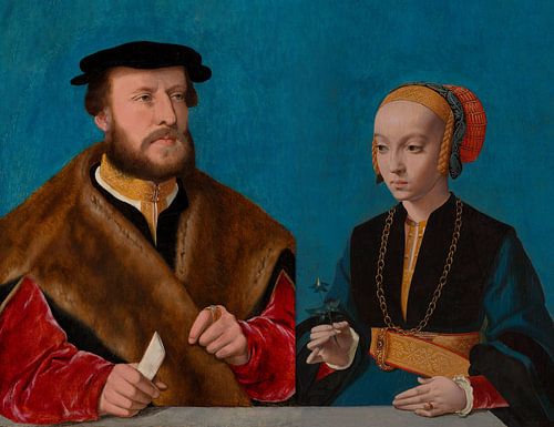 Portrait of Elisabeth Bellinghausen and Jakob Omphalius, Bartolomäus Bruyn