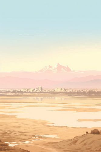 Beige Malerei Tranquil Shores | Horizon