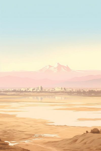 Beige Malerei Tranquil Shores | Horizon von Blickfänger Gemälde