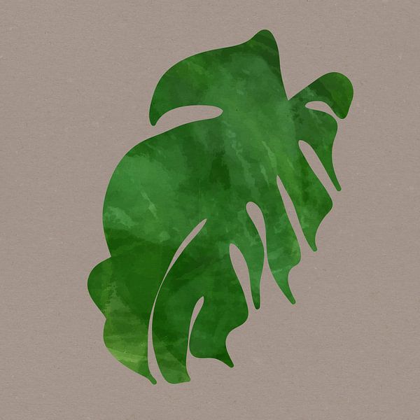 Tropical summer vibes. Monstera palm leaf no. 5 by Dina Dankers