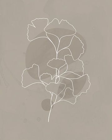 Minimalistische illustratie van Ginkgo-bladeren van Tanja Udelhofen