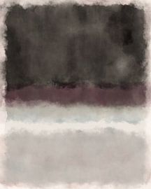 Schwarz, warmes Braun, Weiß, Grau. Farbfeldmalerei inspiriert von Mark Rothko. von Dina Dankers