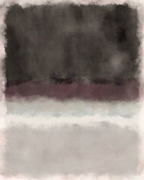 Zwart, warm bruin, wit, grijs. Kleurenveldschilderij geïnspireerd door Mark Rothko. van Dina Dankers