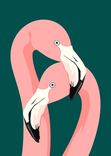Paire de flamants roses