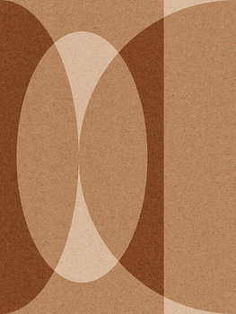 Moderne abstracte geometrische collage in bruin en beige nr. 1
