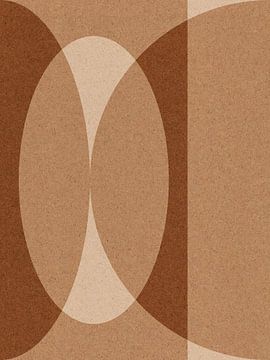 Moderne abstracte geometrische collage in bruin en beige nr. 1 van Dina Dankers