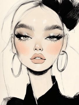 Modern portret van een jonge vrouw