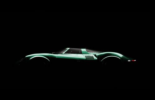 Groene vintage sportwagen