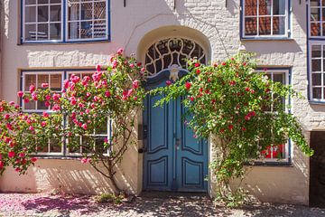 Historische Hausfassade, Tür,  Altstadt, Lübeck, Schleswig-Holstein, Deutschland, Europa