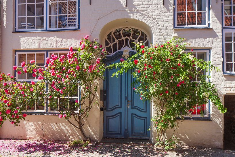 Historic house facade, door, Old Town, Lübeck, Schleswig-Holstein, Germany, Europe by Torsten Krüger