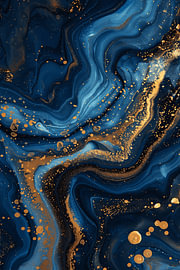 Deep Ocean Gold: Abstract Marble Design by Dave Schloffi
