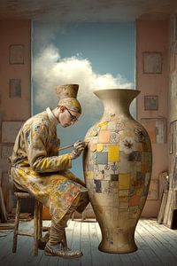 Eine Vase bemalen