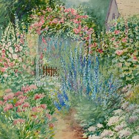Theodore Earl Butler - Bloementuin (1908) van Peter Balan