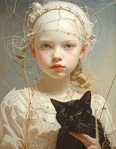 Meisje met zwarte kat...