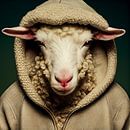 Schaf im Kapuzenpulli Portrait von VlinderTuin Miniaturansicht