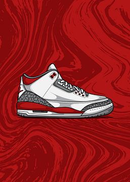 Air Jordan 3 Retro Kardinaalrood Sneaker van Adam Khabibi