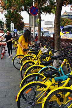 Gele Jurk Gele Fiets van Andrew Chang