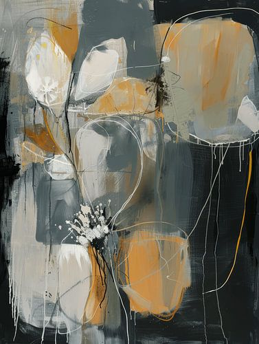 Modern abstract botanical in warm colours