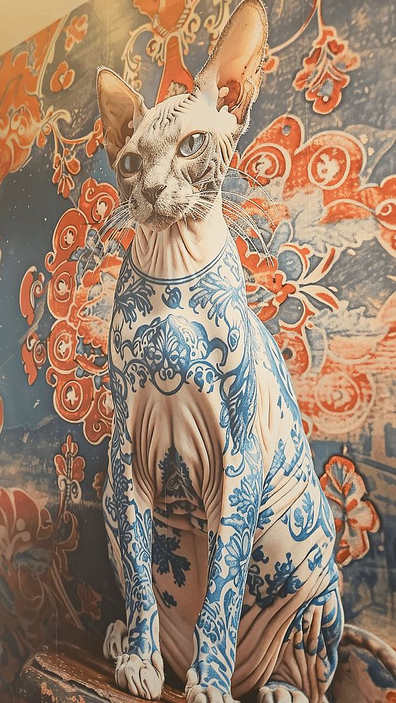 The Cat With The Delft Blue Tattoo  by Studio Ypie 