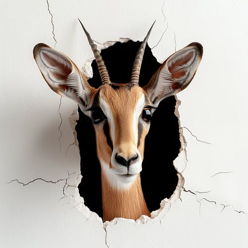 Gazelle uit de muur