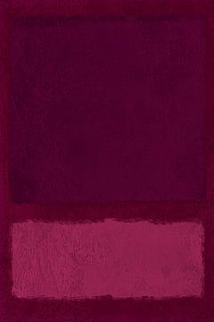 Abstrakte minimalistische Landschaftsmalerei in Lila und Rosa von Abstrakte minimalistische Kunst