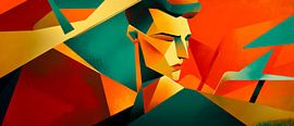 Abstract portrait in warm colours by Poster Art Shop