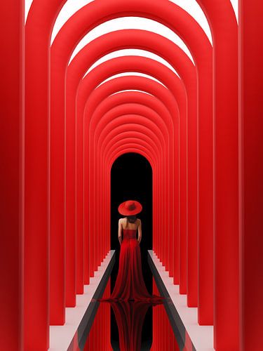 La dame en rouge sur Marco Kampstra