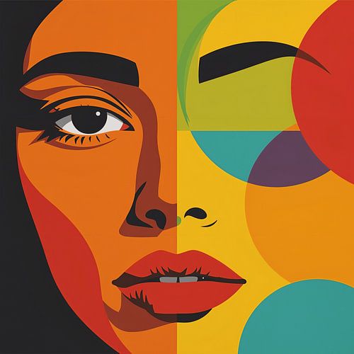 Colour geometry in a portrait