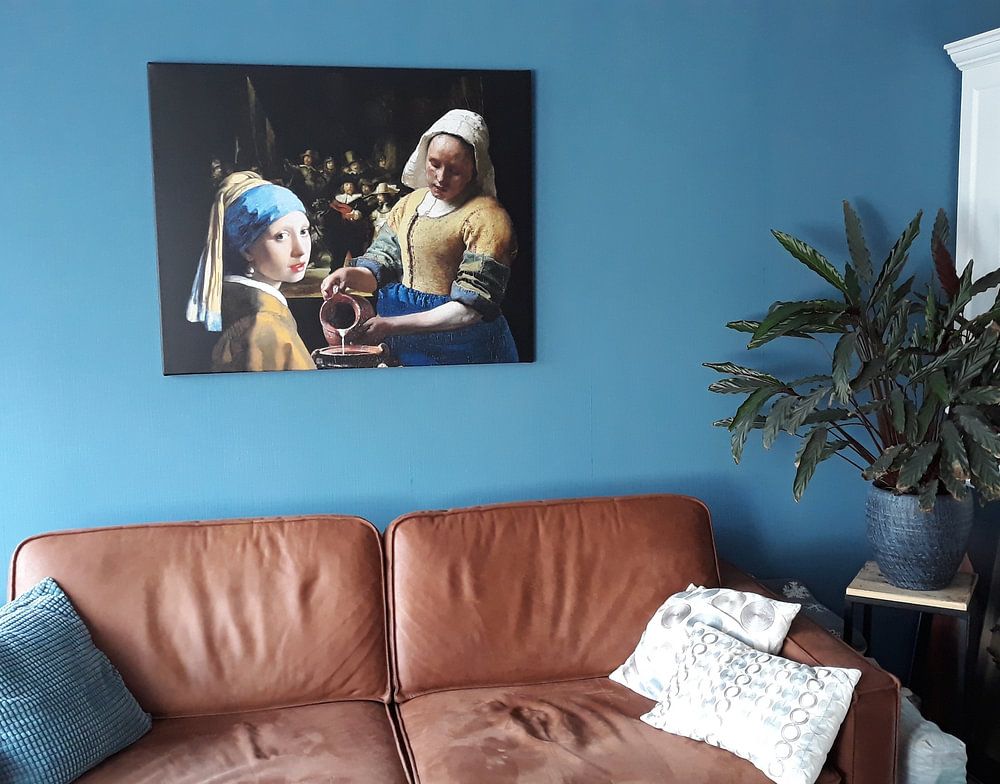 Melkmeisje - Meisje met de parel - de Nachtwacht  van Lia Morcus 