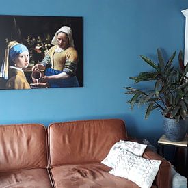 Customer photo: Girl with a Pearl Earring  -  the milkmaid - Johannes Vermeer by Lia Morcus, on canvas