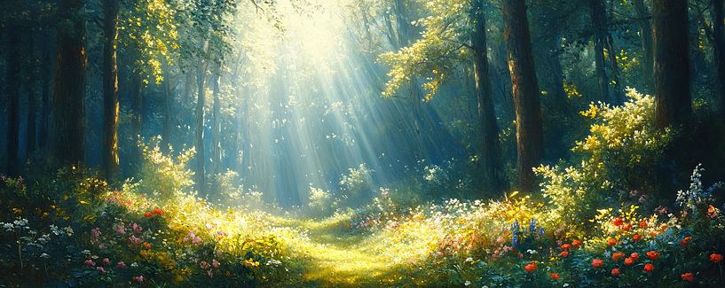 Luxury Spring Landscape | Light Through Nature&#039;s Window by Abstract Painting