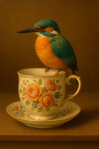 Martin-pêcheur en porcelaine Elegance