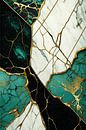 Abstract marble green gold black and white by Digitale Schilderijen thumbnail