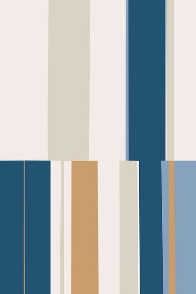 Bleu mosaïque 3 | Colorblocking géométrique par Menega Sabidussi