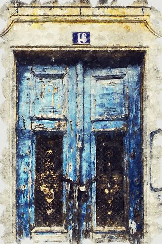 Permanent gesloten (kunst, impasto) van Art by Jeronimo