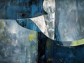 Abstrakte Malerei | Blaue Formen von Blickfänger Gemälde