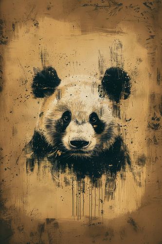 Panda in Paint - Abstract Elegance