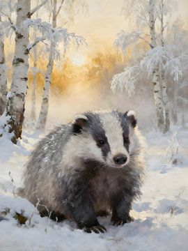Badger in the morning light | Veluwe in Winter Light by Trinkets NL ✪ Design Studio