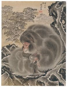 Kawanabe Kyōsai - Affen