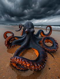 Squid on the beach