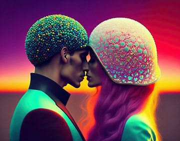 Les gens s'embrassent - surréaliste sur The Digital Artist