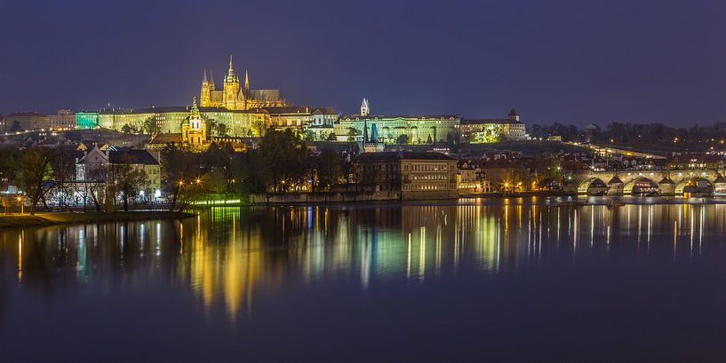 Prague Castle and Charles Bridge in the evening - Prague, Czech Republic - 10 by Tux Photography