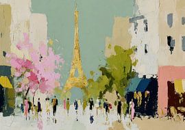 The Eiffel Tower and cherry blossoms in Paris by Niklas Maximilian