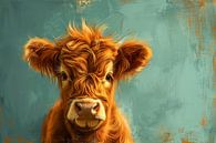 Portret van een hooglandkoe, kunstontwerp van Animaflora PicsStock thumbnail